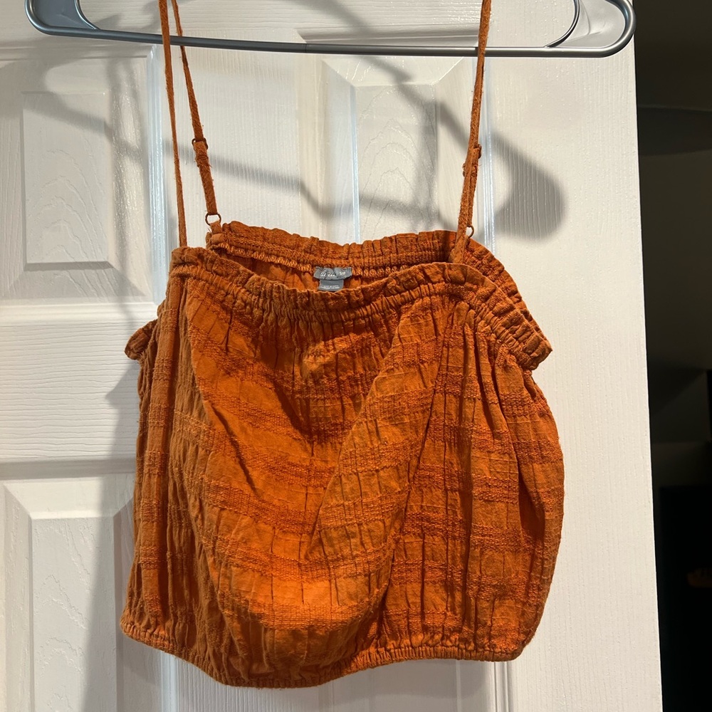 Aerie Burnt Orange Textured Top